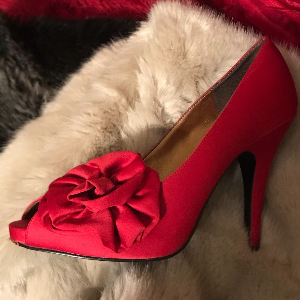 RED Satin Heels!!!